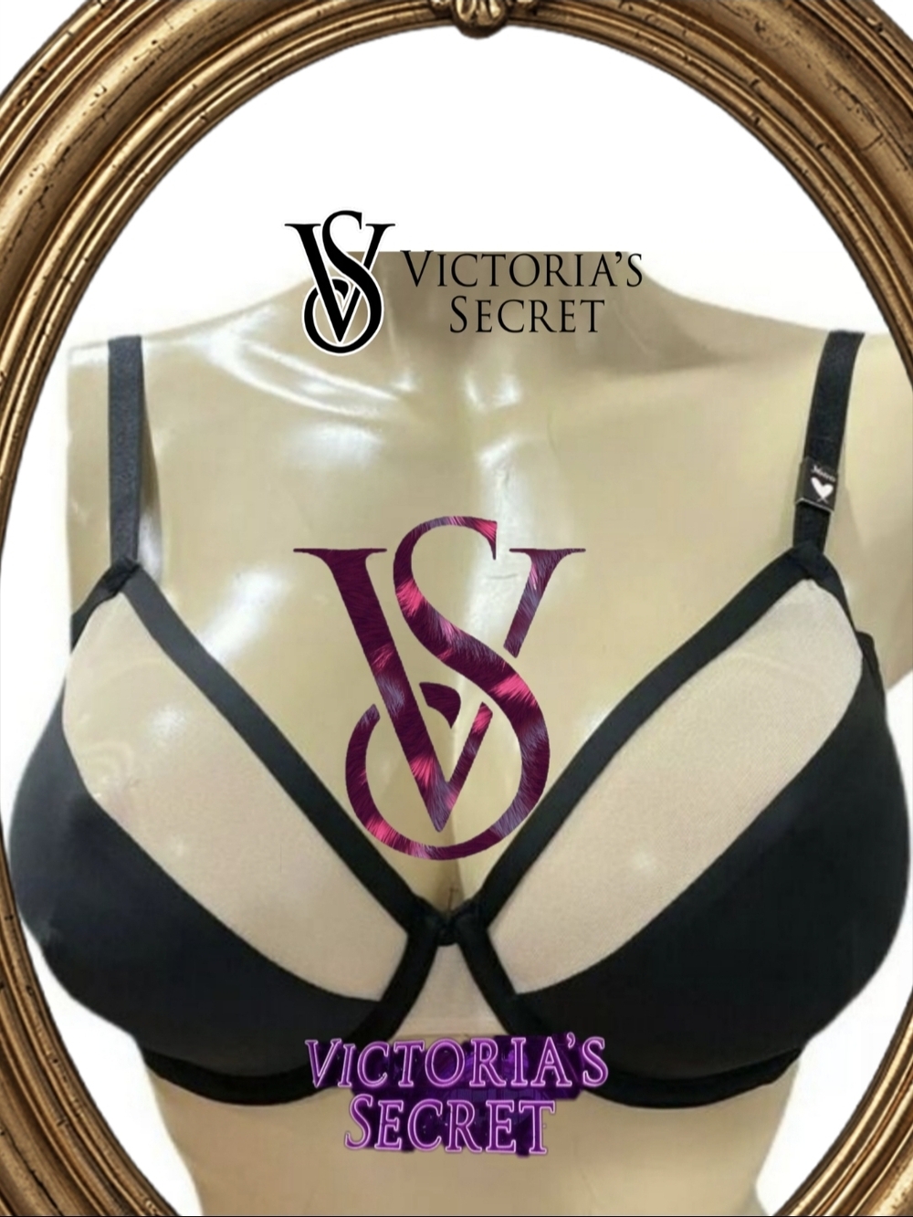 Victoria's Secret Black & Nude Bra, Panty & Thong Three Piece Set - Picture 11 of 15